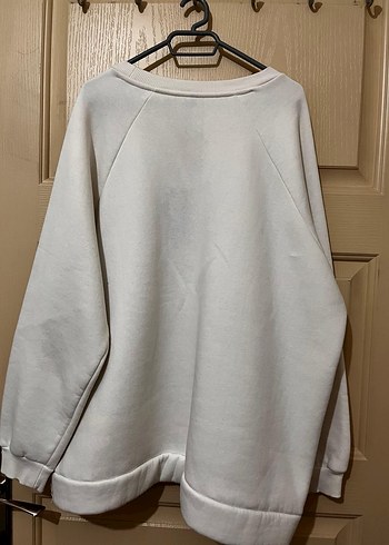 Kadın Beyaz Baskılı Salaş Sweatshirt - Görsel 2