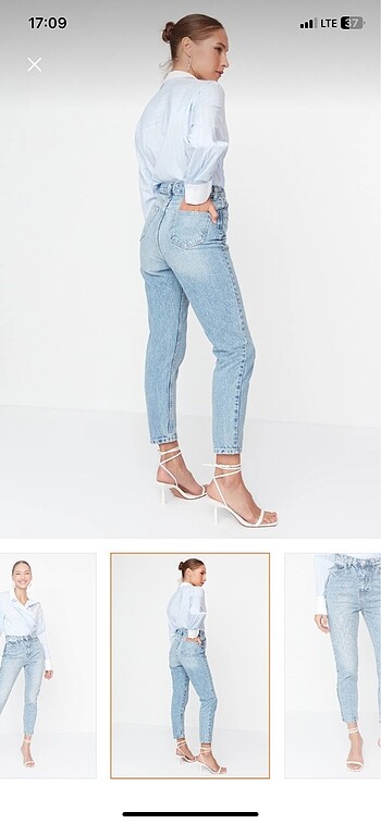 Trendyol & Milla Trendyol Açık Mavi Mom Jeans