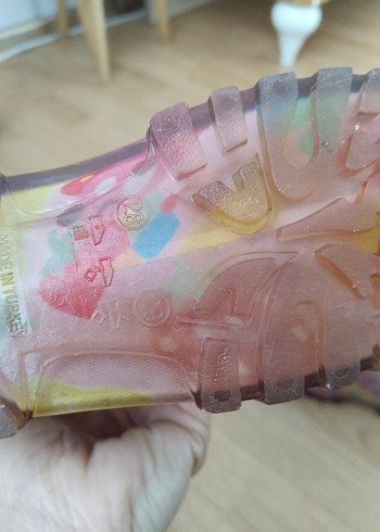 28 Beden pembe Renk Kız Çocuk Pembe Parlak Lastik Çizme
