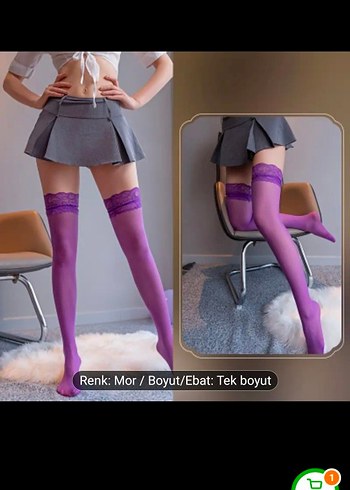 universal Beden Mor jartiyer çorabı