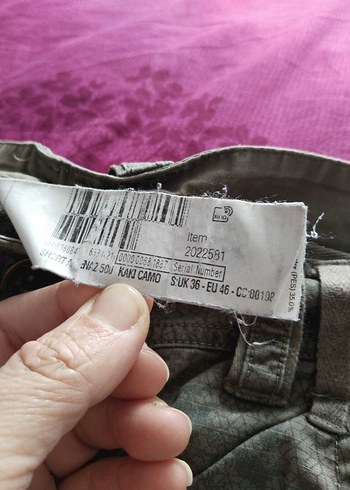 Haki Kamuflaj Desenli Keten Kemerli Erkek Şort - Görsel 9