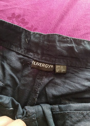 Lacivert Keten Kemerli Erkek Şort - Görsel 4