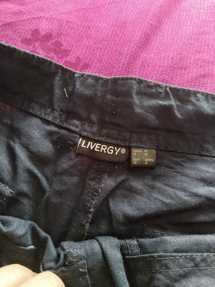 Lacivert Keten Kemerli Erkek Şort - Görsel 4