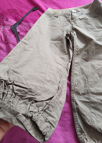 Haki Kadın  Bol Kesim Kemerli Pantolon - Görsel 8