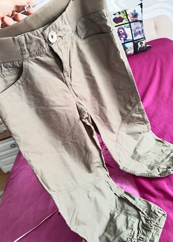 Haki Kadın  Bol Kesim Kemerli Pantolon - Görsel 3