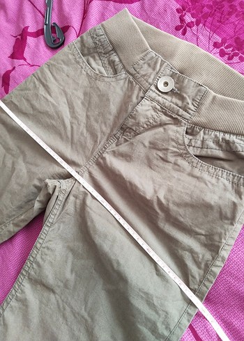 Haki Kadın  Bol Kesim Kemerli Pantolon - Görsel 5