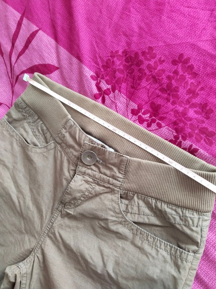 Haki Kadın  Bol Kesim Kemerli Pantolon - Görsel 4