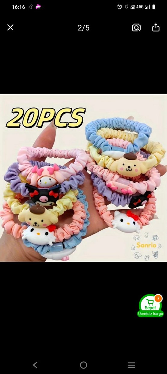 Pastel Renkli Elastik Çocuk Saç lastiği 5 adet fiyatıdır - Görsel 3