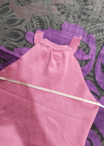 Pembe Yüksek Yakalı Uzun Triko Elbise - Görsel 4