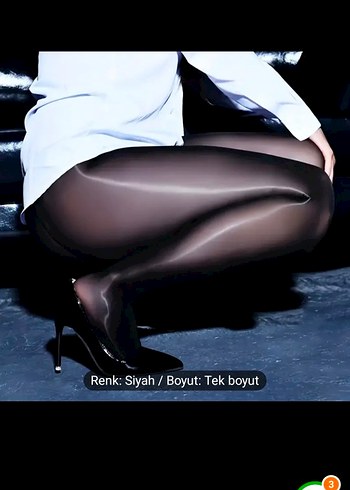 Siyah Parlak yağlı külotlu çorap - Görsel 6