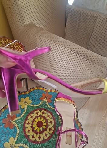 38 Beden pembe Renk Abiye ayakkabı/elle