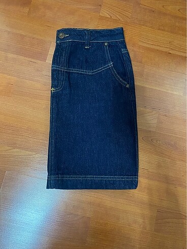 36 Beden lacivert Renk Koton mini jean etek 36 beden