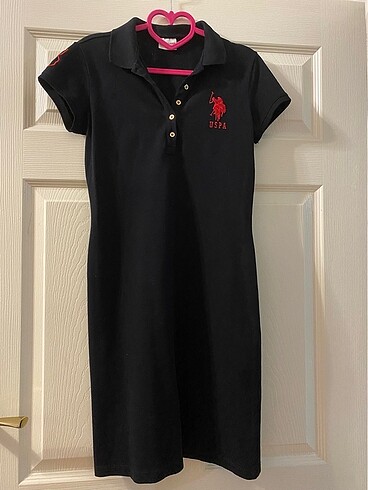 Us Polo assn. Siyah Polo Yaka Örme Elbise