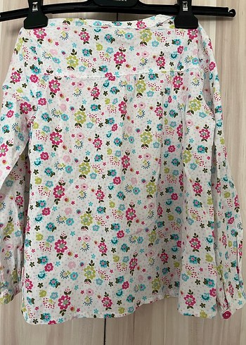 Çiçek Desenli Pamuklu Uzun Kollu Kız Bluzu - Görsel 2