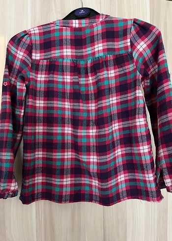 Kız Çocuk Ekose Desenli Uzun Kollu Gömlek - Görsel 2