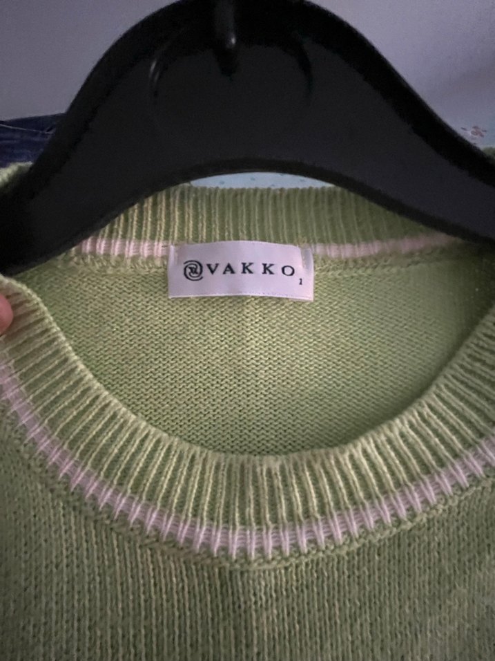 Kadın Yeşil Triko Bisiklet Yaka Kazak - Görsel 3