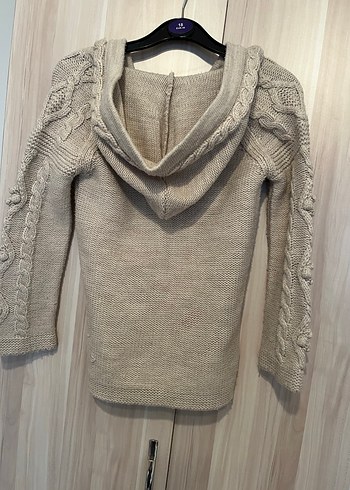 Bej Bohem Örgü kız çocuk Hırka - Görsel 2