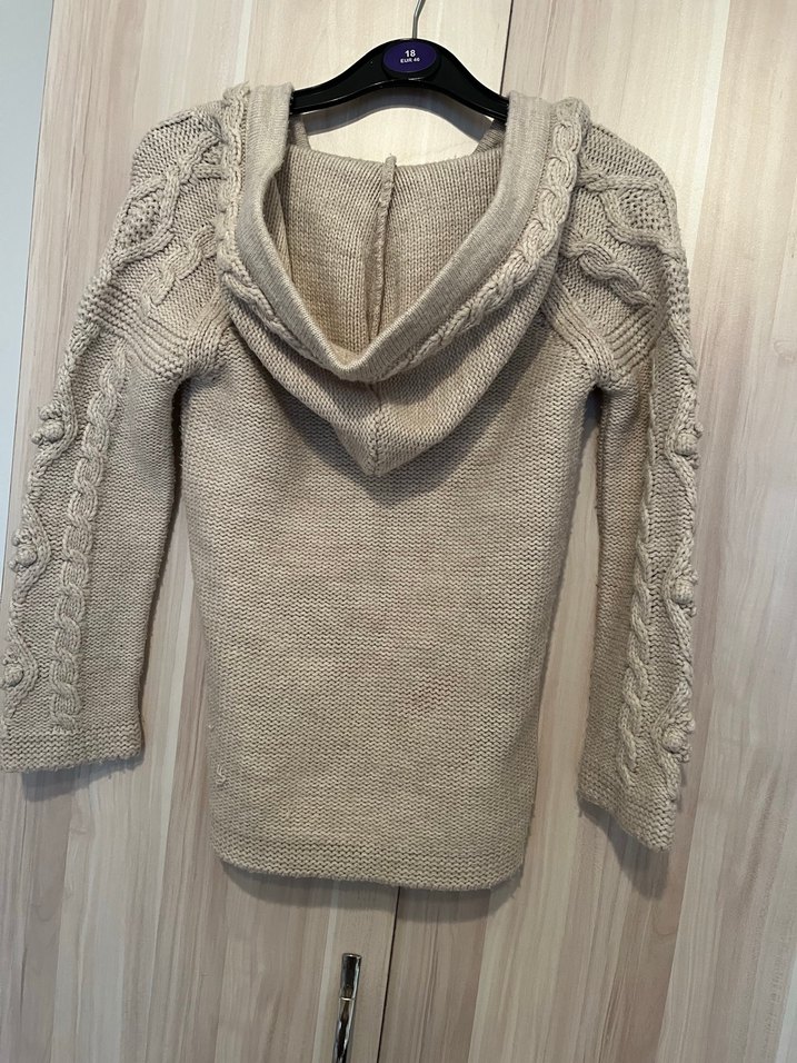 Bej Bohem Örgü kız çocuk Hırka - Görsel 2