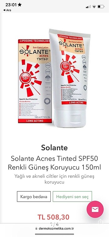 Solente renkli günes kremi