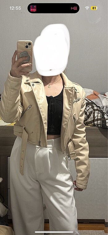 Zara Krem deri ceket