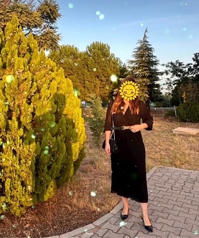 Siyah şifon elbise