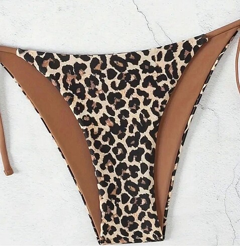 m Beden Leopar bikini takımı