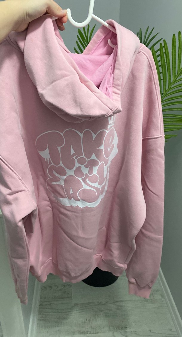 Pembe Kapüşonlu Kadın Sweatshirt (TRENDİZ) - Görsel 2