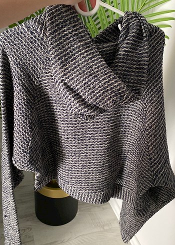 Gri Yüksek Yakalı Triko Kadın Kazak - Görsel 2