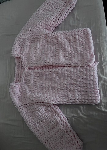 Pastel Pembe Dokulu Battaniye istediginiz renkte örülür - Görsel 2