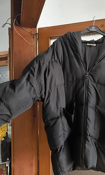 Diğer Oversize siyah mont