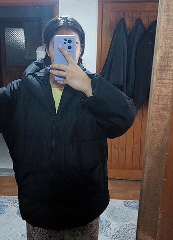 universal Beden siyah Renk Oversize siyah mont