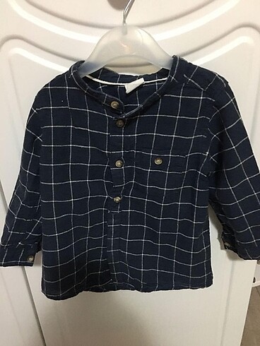 H&M ince keten gömlek 9-12 ay
