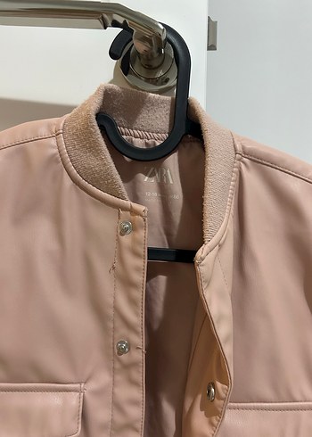 Bej Mini Deri Düğmeli Kadın Ceket 12-18 ay - Görsel 3