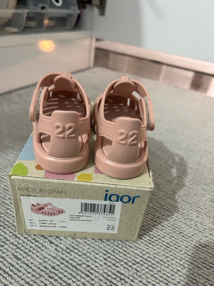 Kız Çocuk Pembe Kareli Tokalı Terlik - Görsel 2