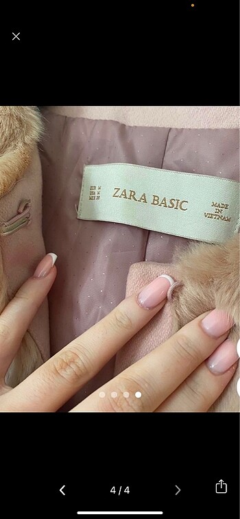 m Beden pembe Renk Zara ceket