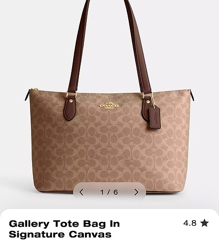 Orjinal coach signature canvas tote bag brown