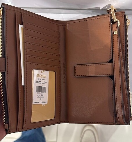 Beden kahverengi Renk Orjinal michael kors kahve cüzdan jet set travel