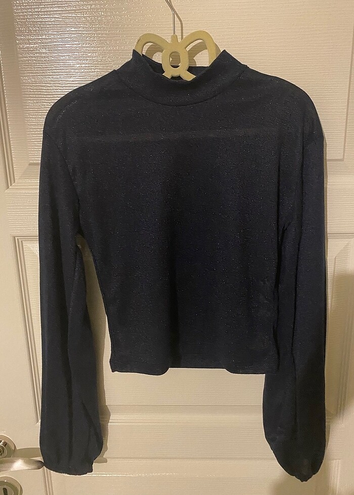 Transparan lacivert bluz - Görsel 2