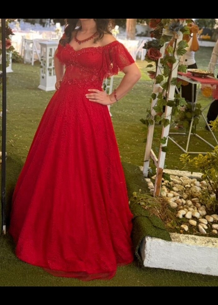 Kırmızı kına elbisesi - Görsel 5