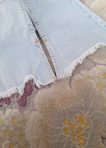 Zara Çocuk Mavi Yırtık Bol Kesim Denim Pantolon