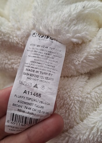 Beyaz Örgü Bebek Kız Tulumu - Görsel 4