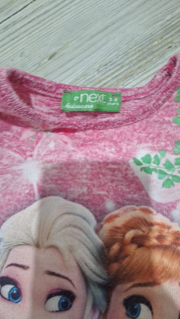 Kız Çocuk Uzun Kollu Baskılı Pembe Tişört - Görsel 2