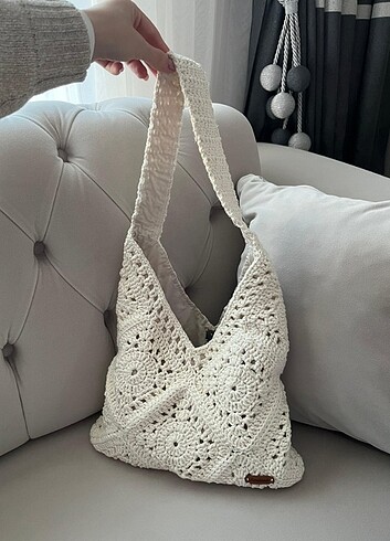 Beden Tığ işi bej tote bag crochet çanta