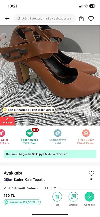 38 Beden Topuklu ayakkabı