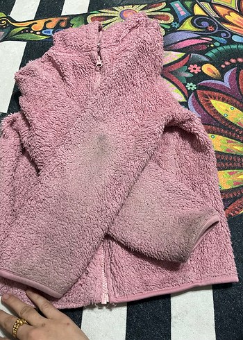 Pembe Kadın Peluş Ceket - Görsel 3