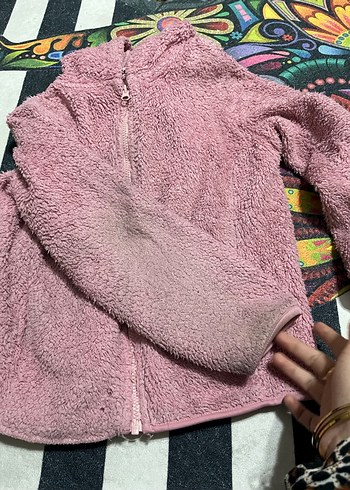 Pembe Kadın Peluş Ceket - Görsel 2