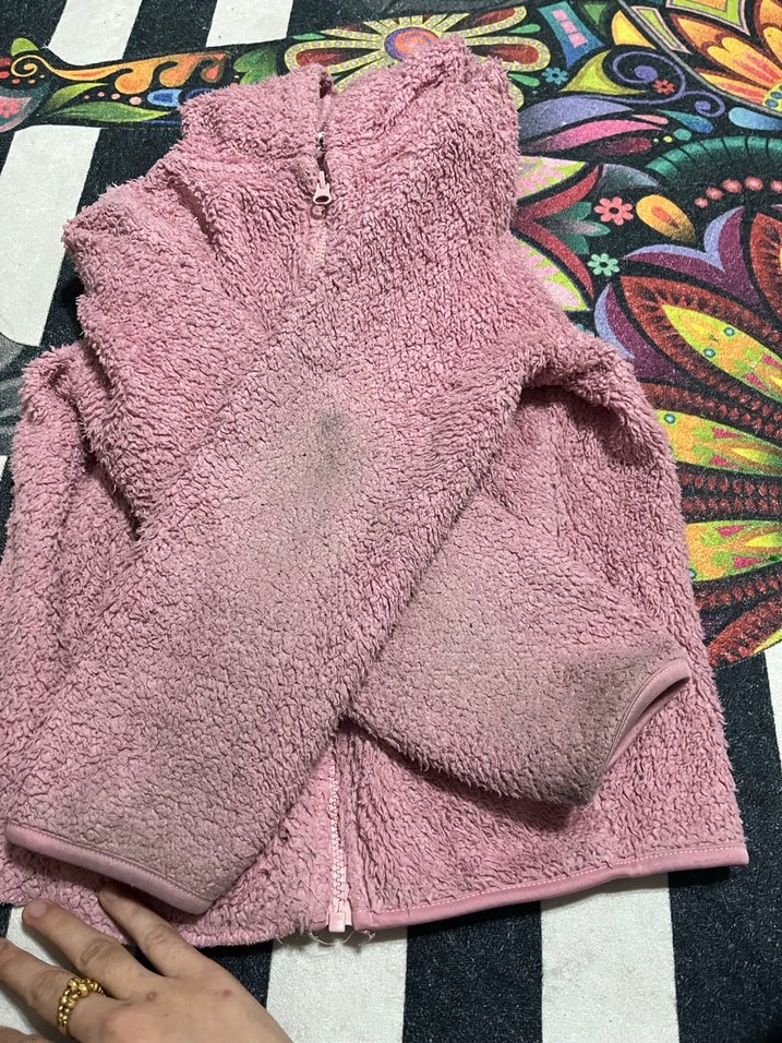 Pembe Kadın Peluş Ceket - Görsel 3