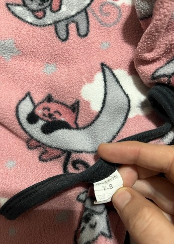 Pembe Baskılı Kız Çocuk Polar Pijama Takımı - Görsel 2