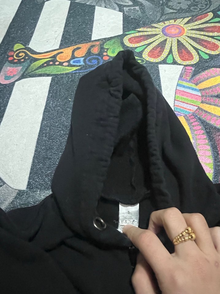 Kız Çocuk Siyah Kapüşonlu Fermuarlı Sweatshirt - Görsel 5