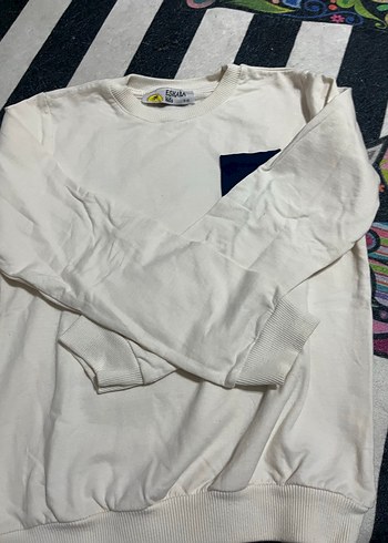 Çocuk Beyaz Pamuklu Uzun Kollu Tişört - Görsel 4